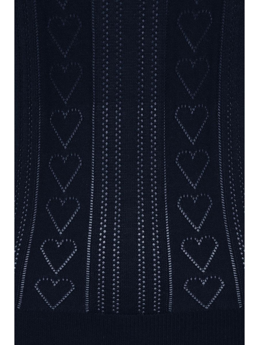 Banned Retro 50s Ruby Heart Jumper-Navy