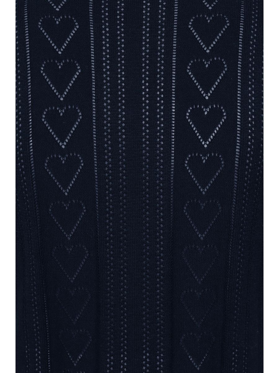Banned Retro 50s Ruby Heart Jumper-Navy