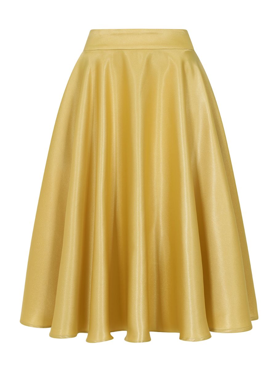 HAZEL SATIN SPARKLE SKIRT Yellow