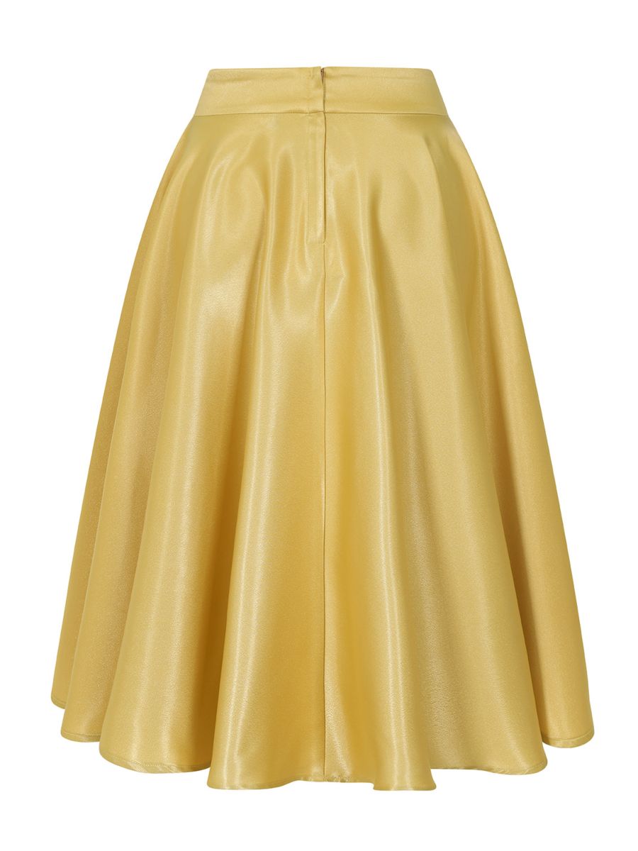 HAZEL SATIN SPARKLE SKIRT Yellow