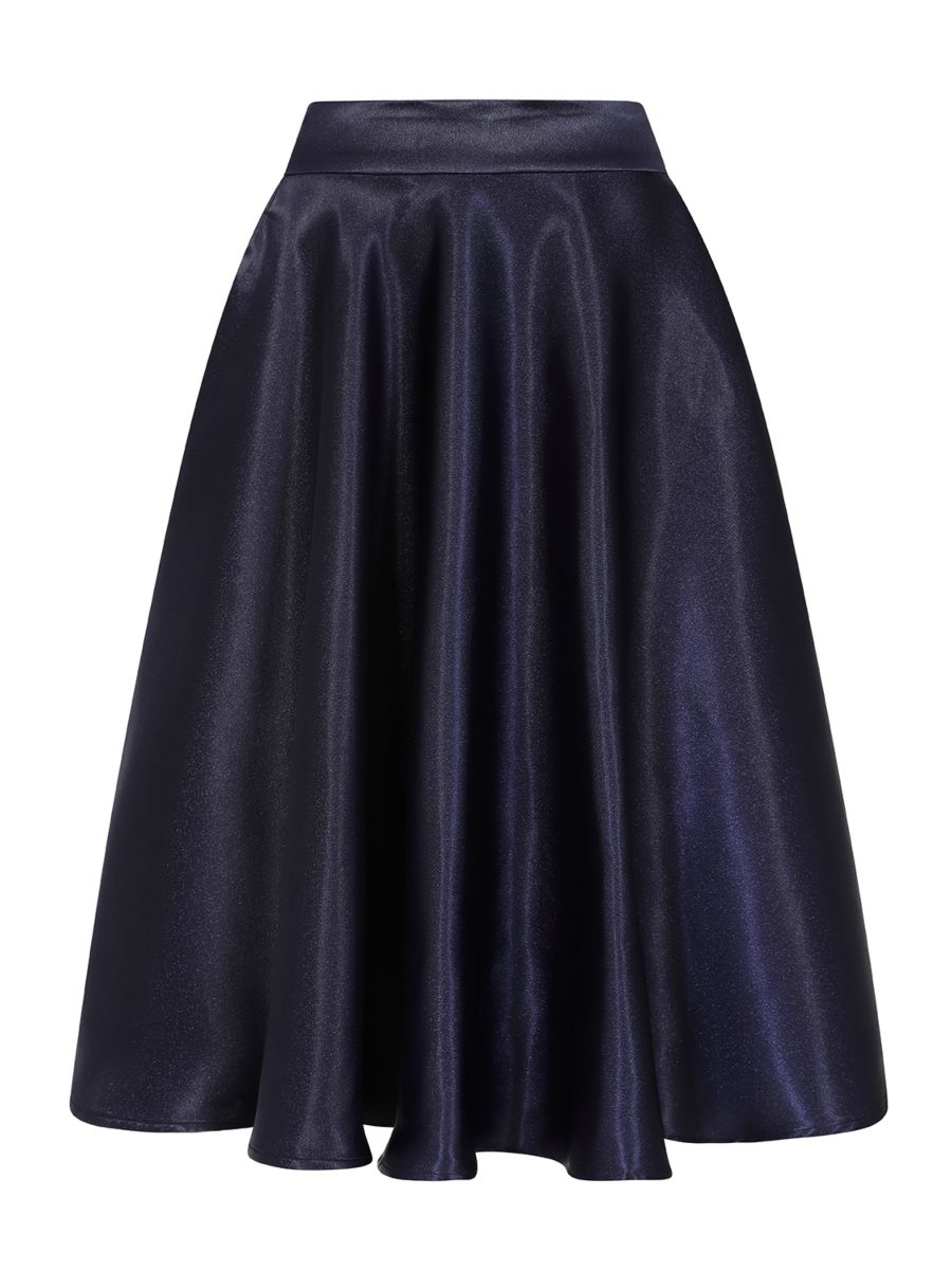 HAZEL SATIN SPARKLE SKIRT Navy