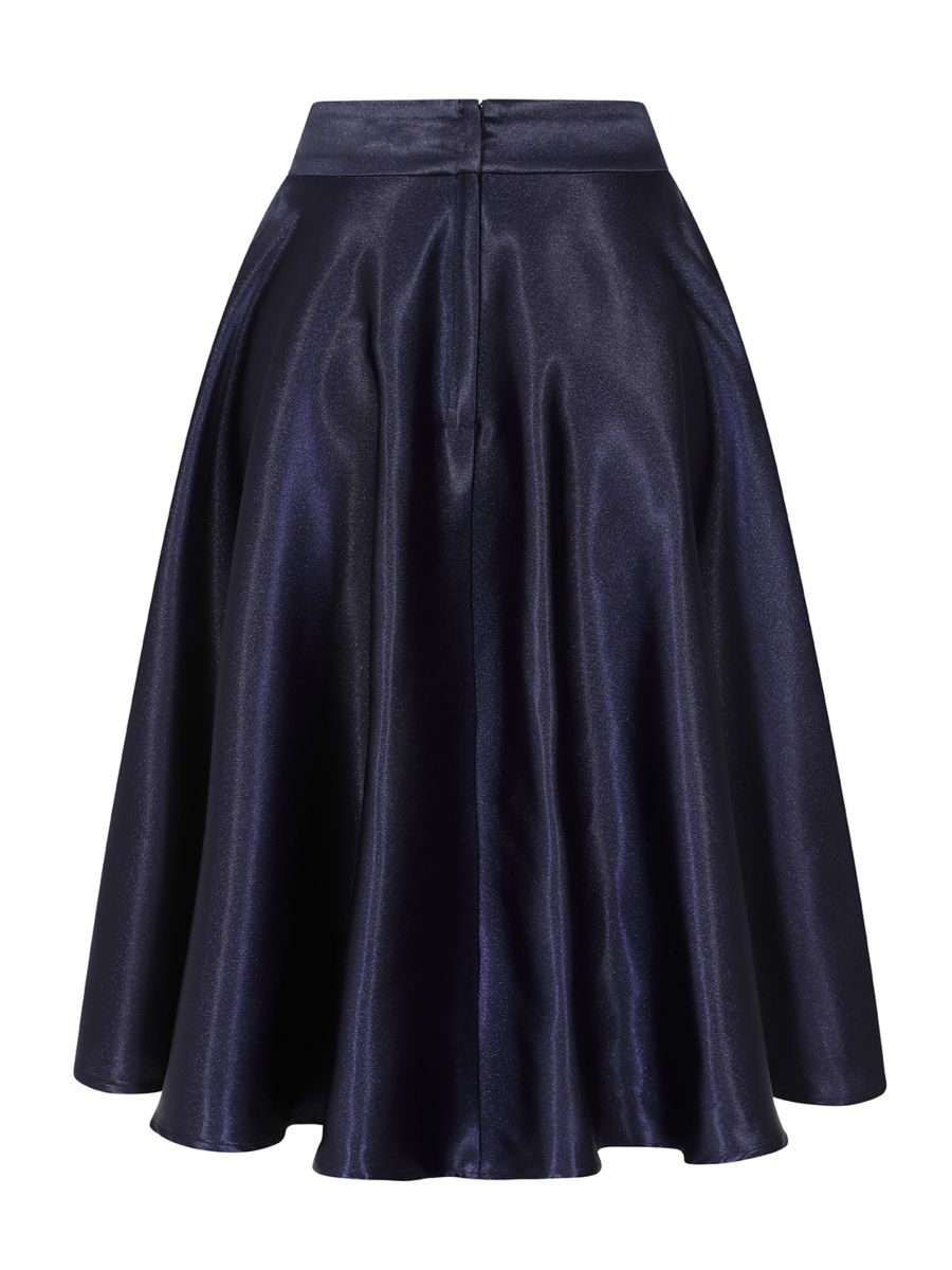 HAZEL SATIN SPARKLE SKIRT Navy