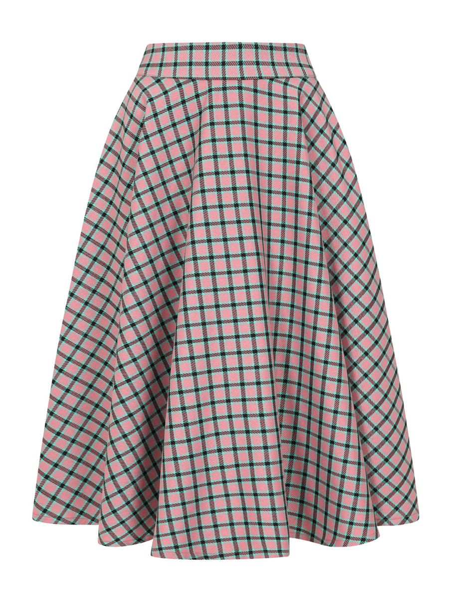 CARY SWEET CHECK SKIRT Pink