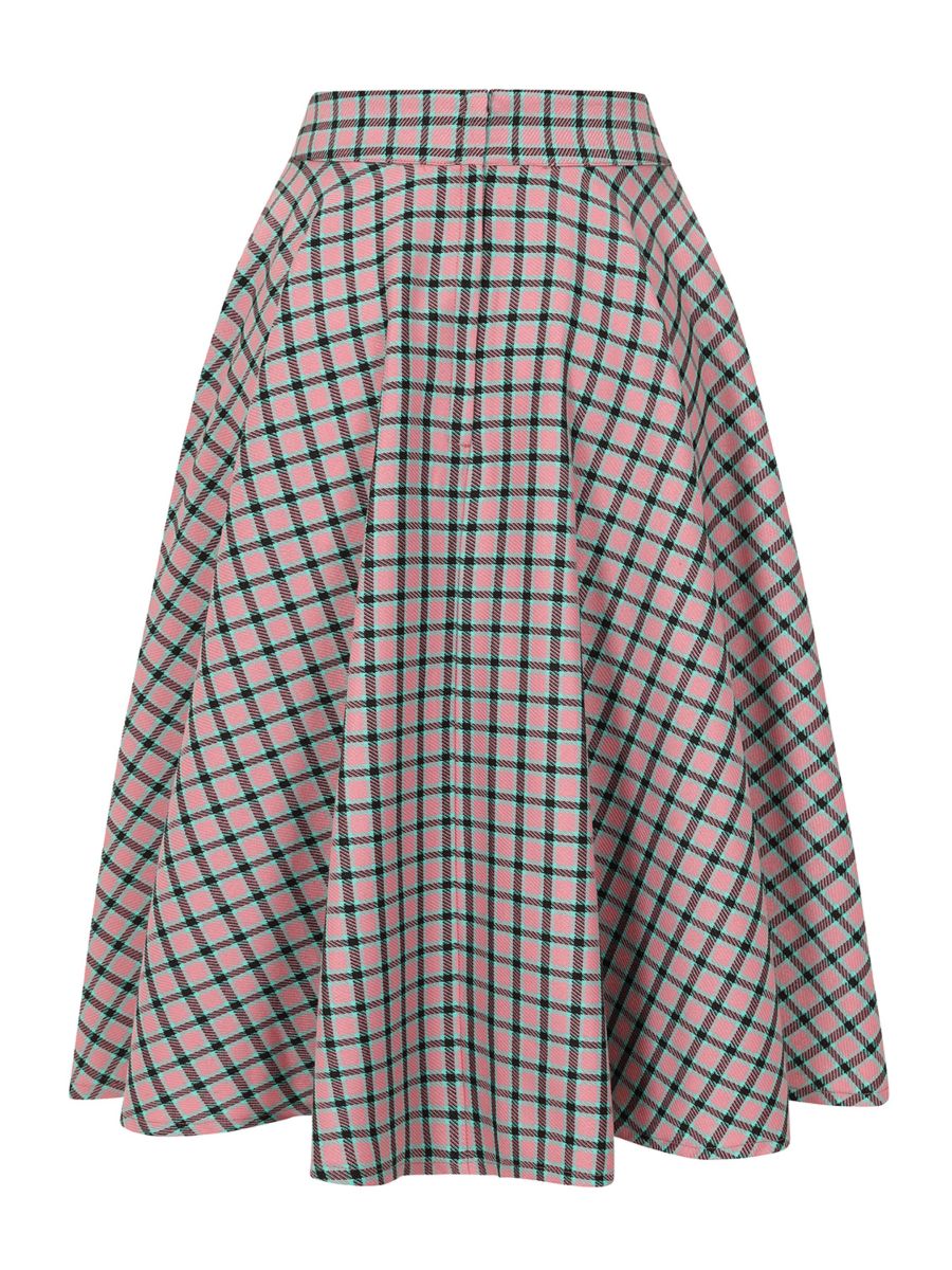 CARY SWEET CHECK SKIRT Pink