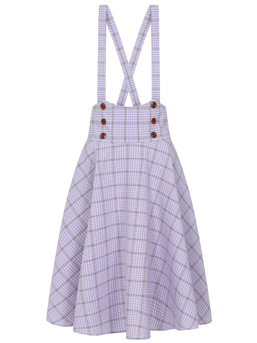 MOANA CHECK SKIRT Lilac