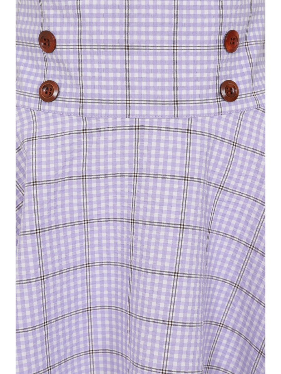 MOANA CHECK SKIRT Lilac