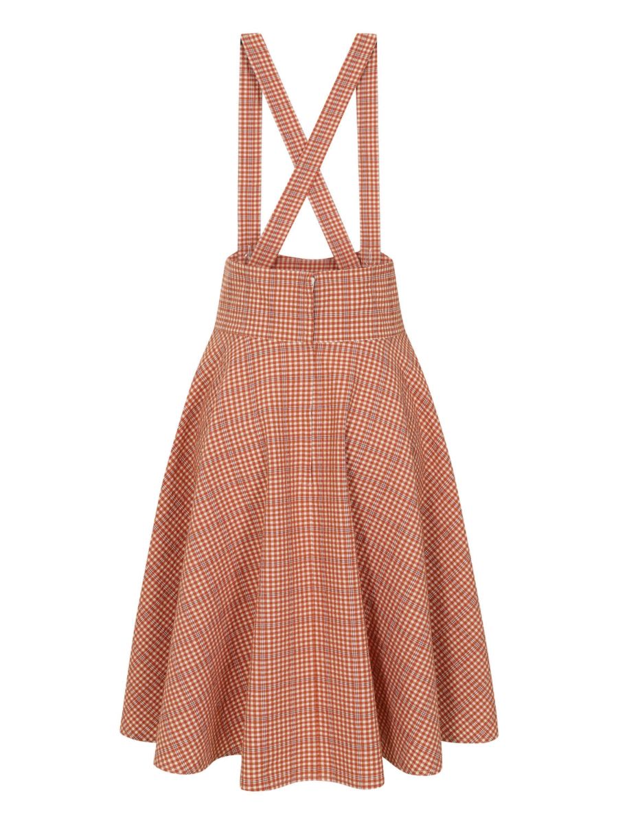 MOANA CHECK SKIRT Coral