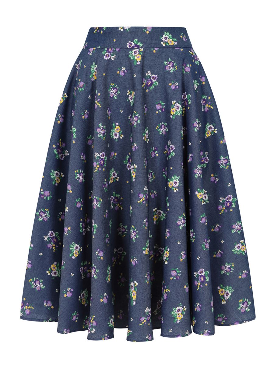 CARY BLOOM SKIRT Blue