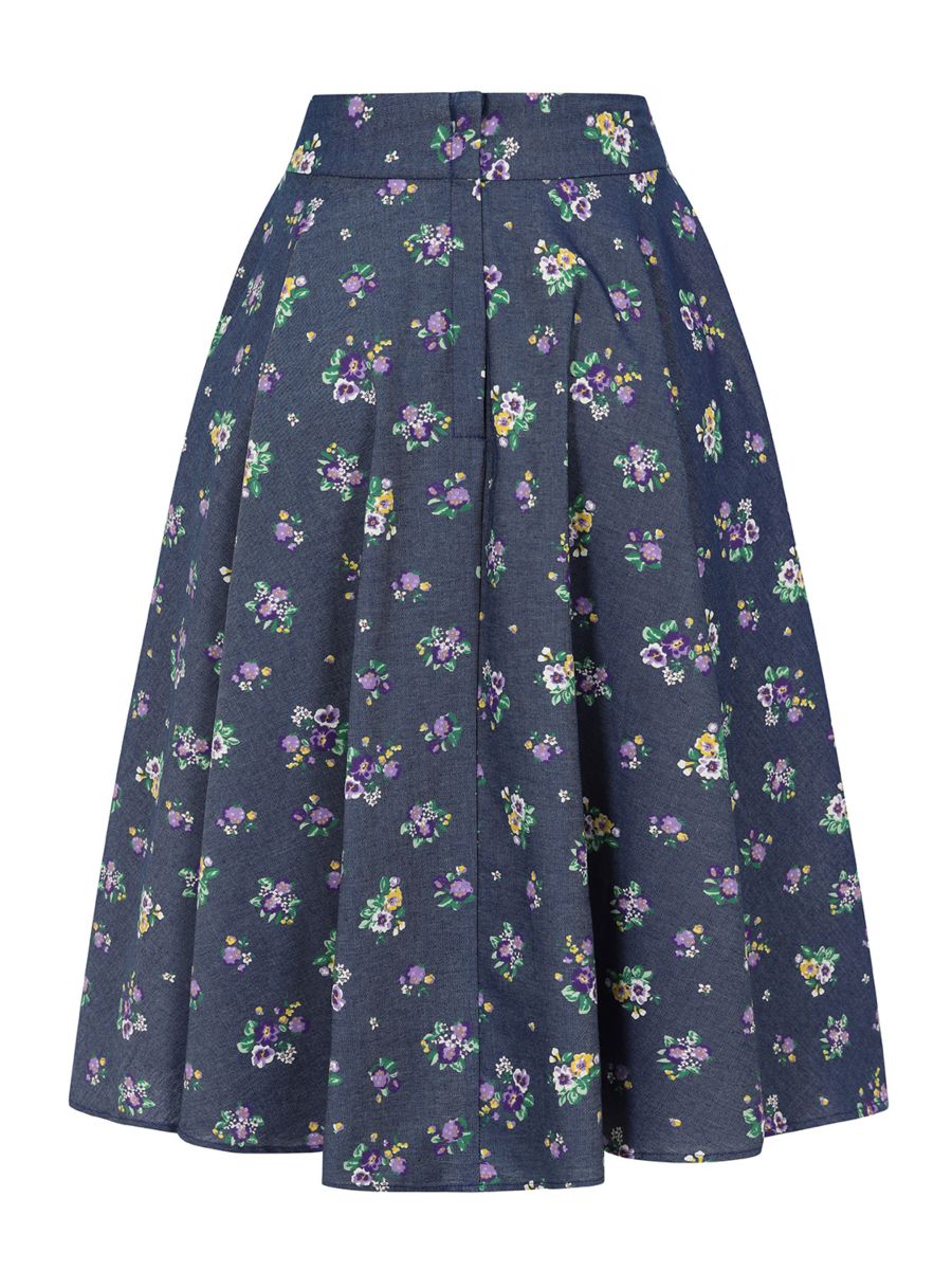 CARY BLOOM SKIRT Blue