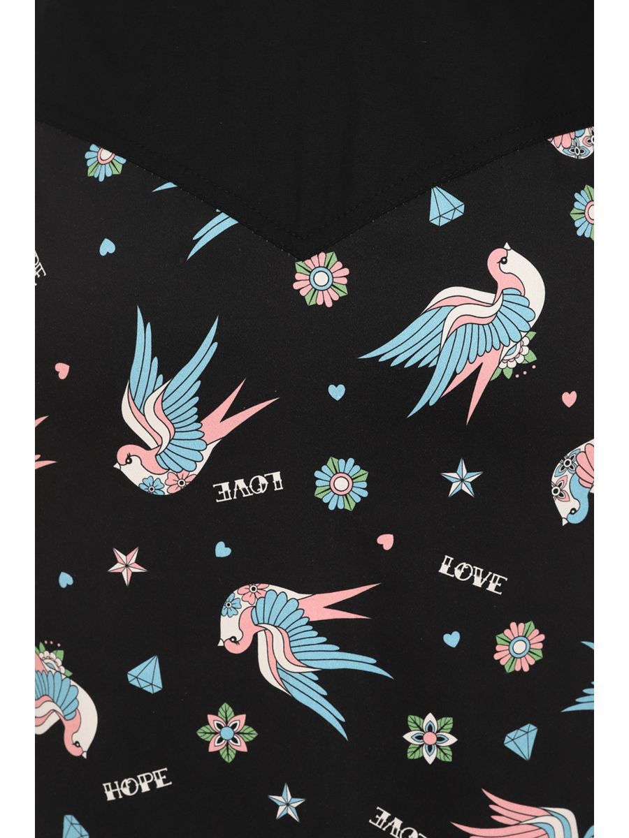 MARILOU SWALLOWS PENCIL SKIRT Black