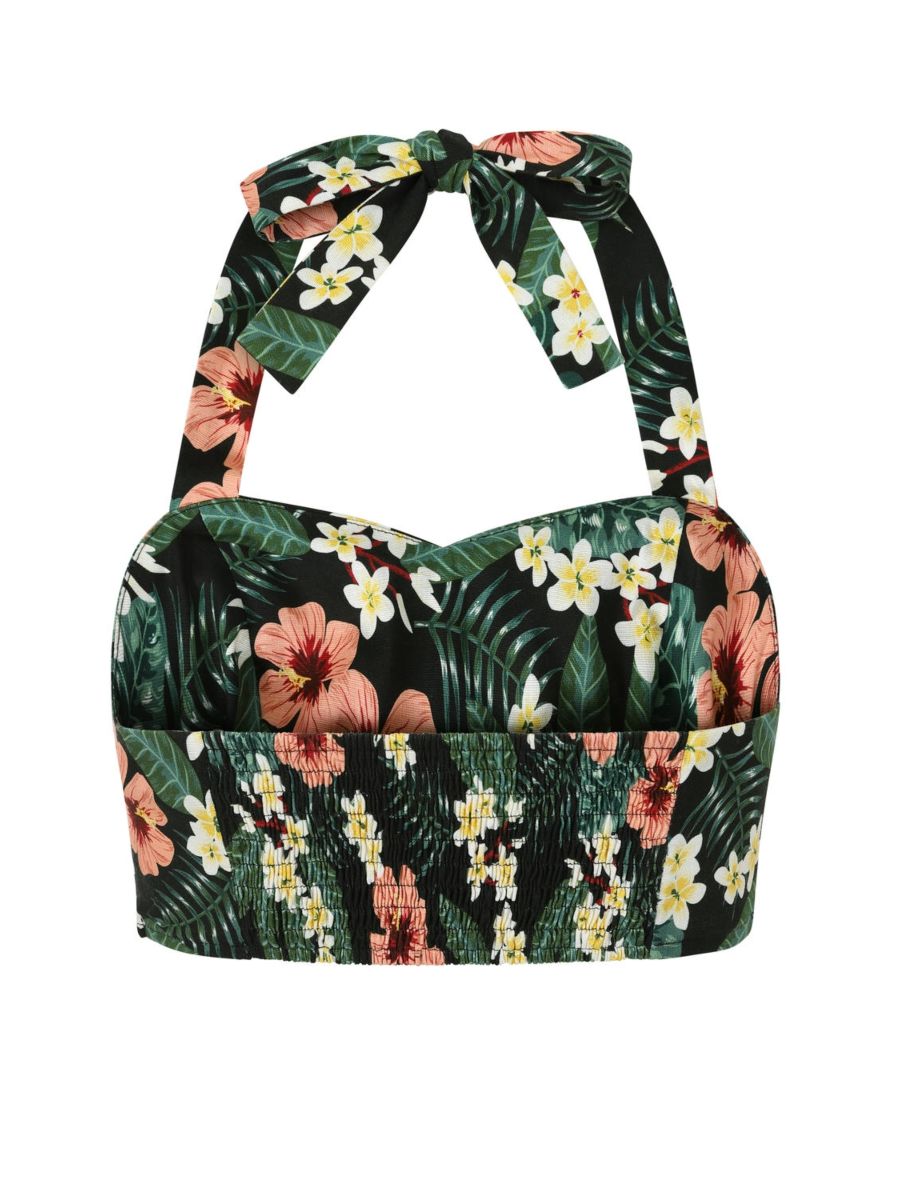 Harper tropical tiare crop top Green