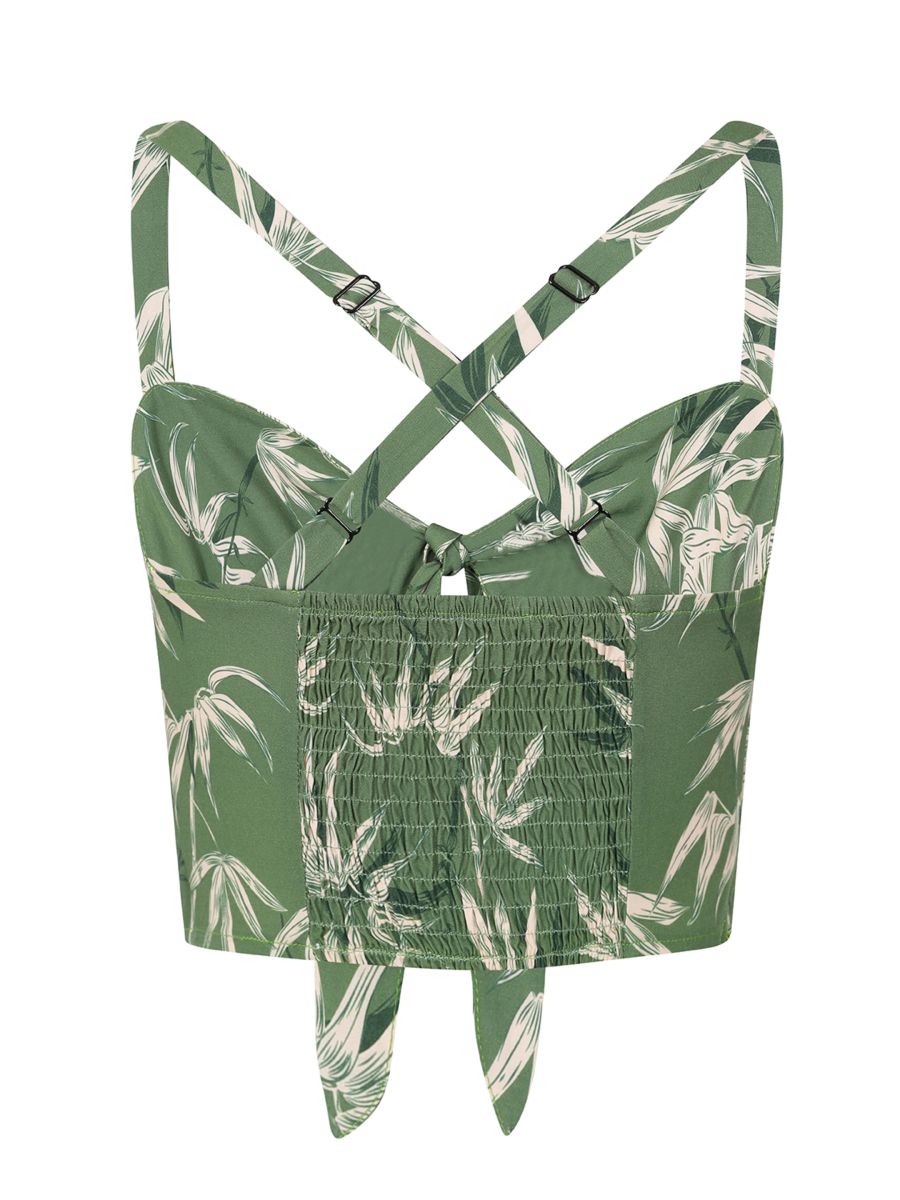 Aurora bamboo crop top Green