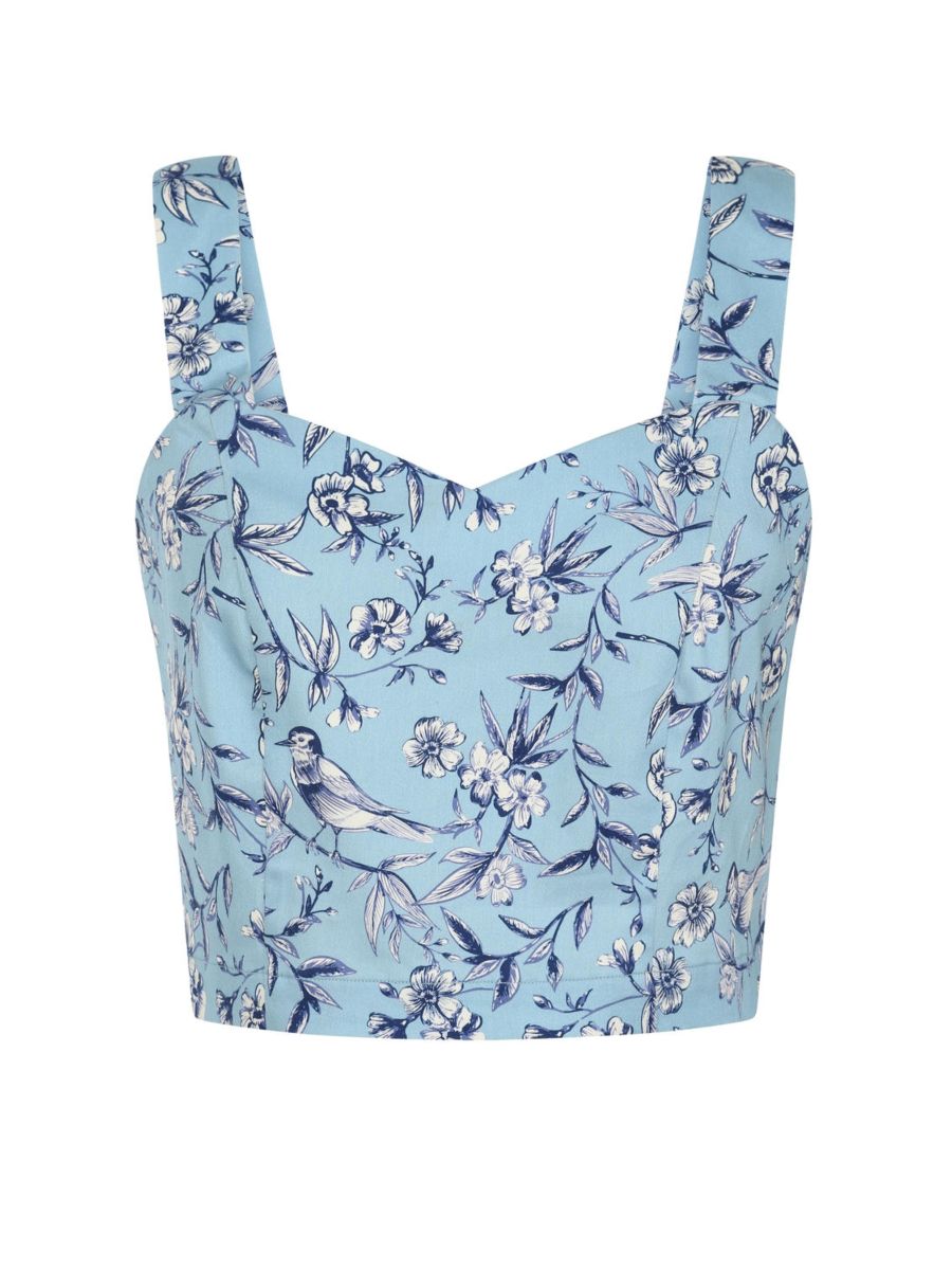 Maisie toile top Light Blue