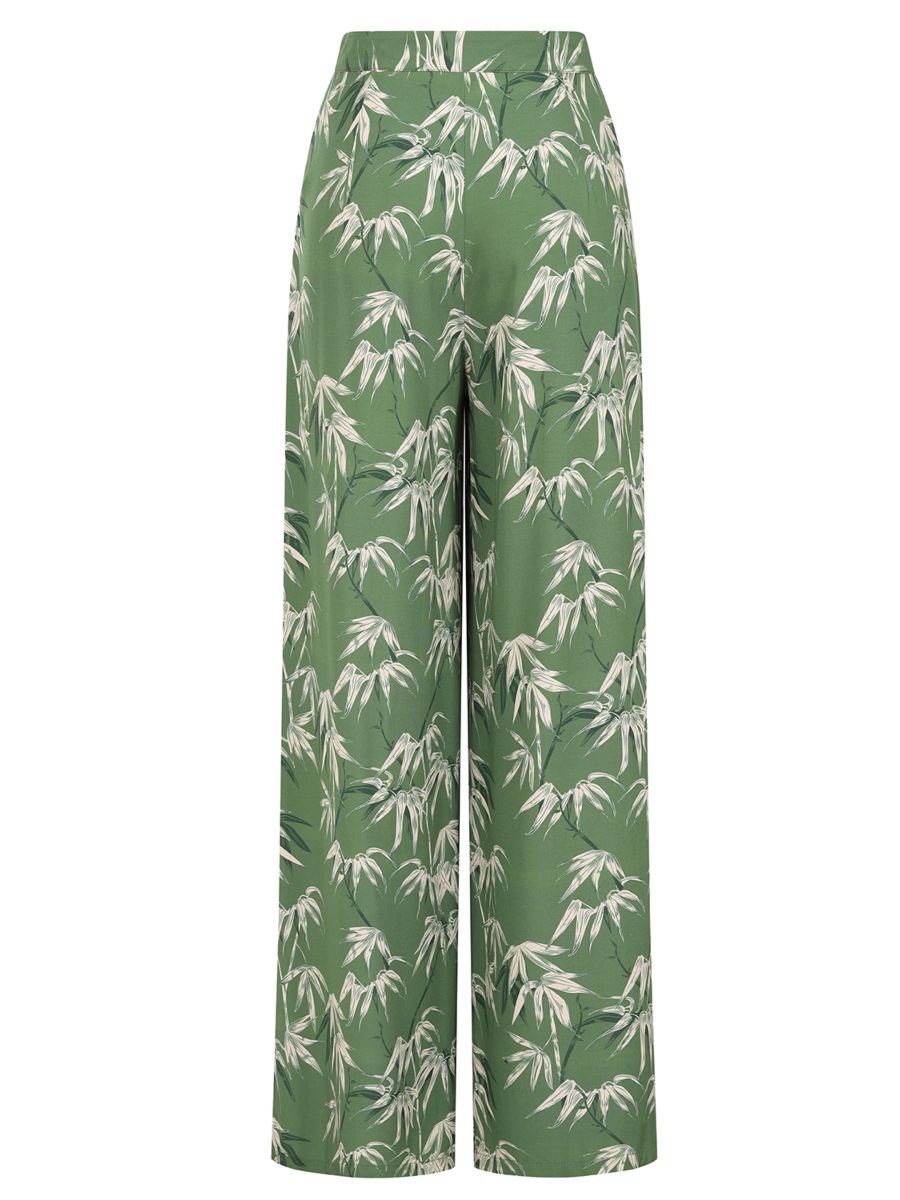 Elizabeth bamboo palazzo trousers Green