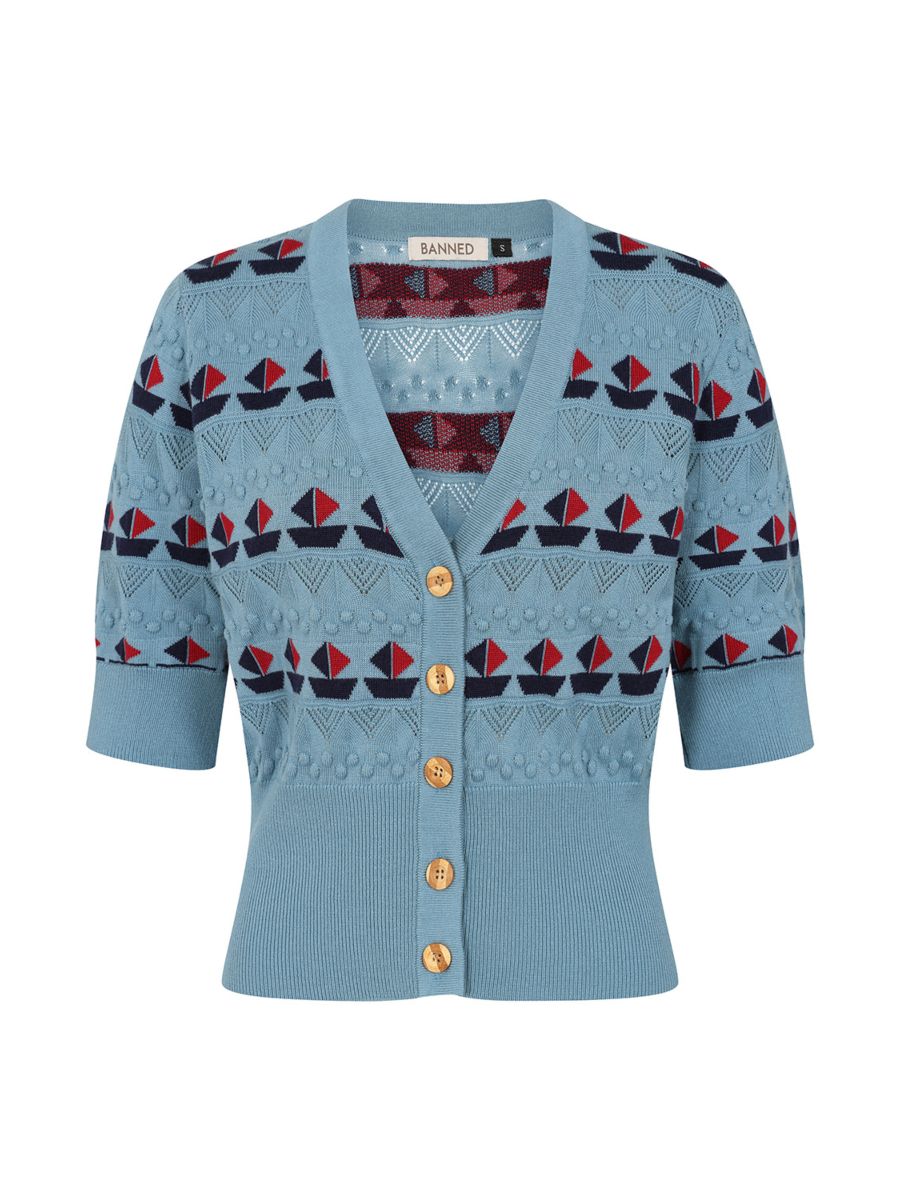KITTY SAIL CARDIGAN Light Blue