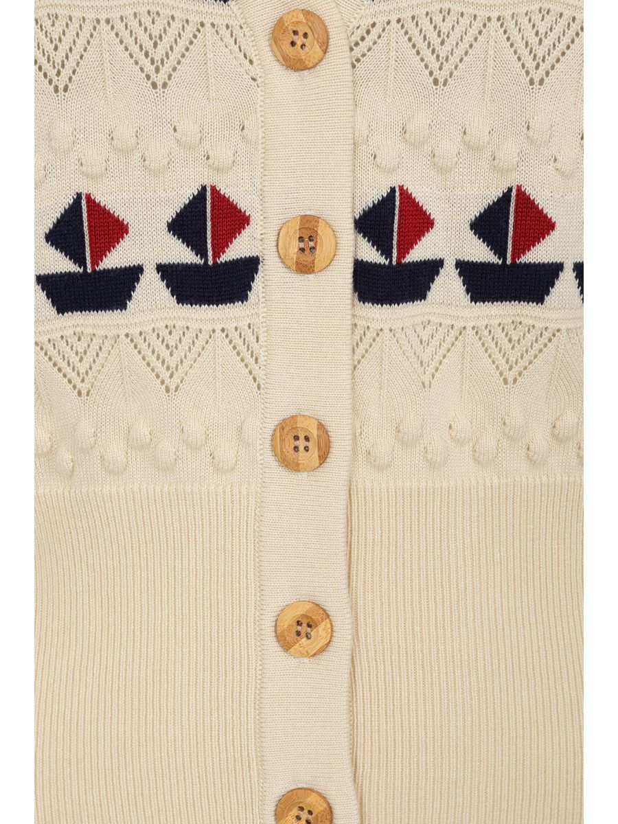 KITTY SAIL CARDIGAN White