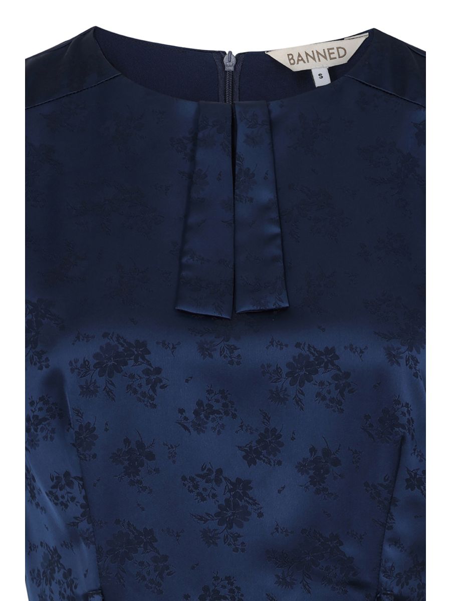 LUCILLE FLORAL DRESS Navy