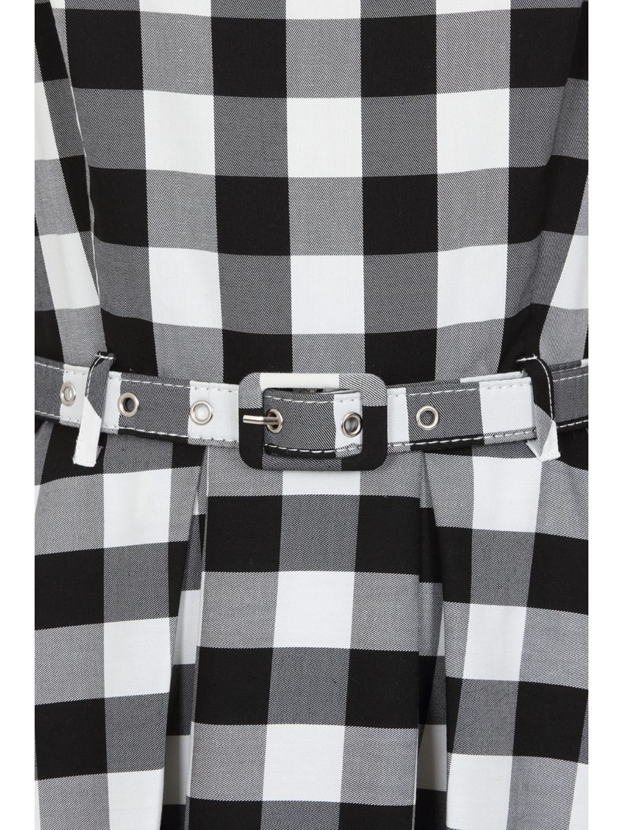 June gingham swing dress Black/White