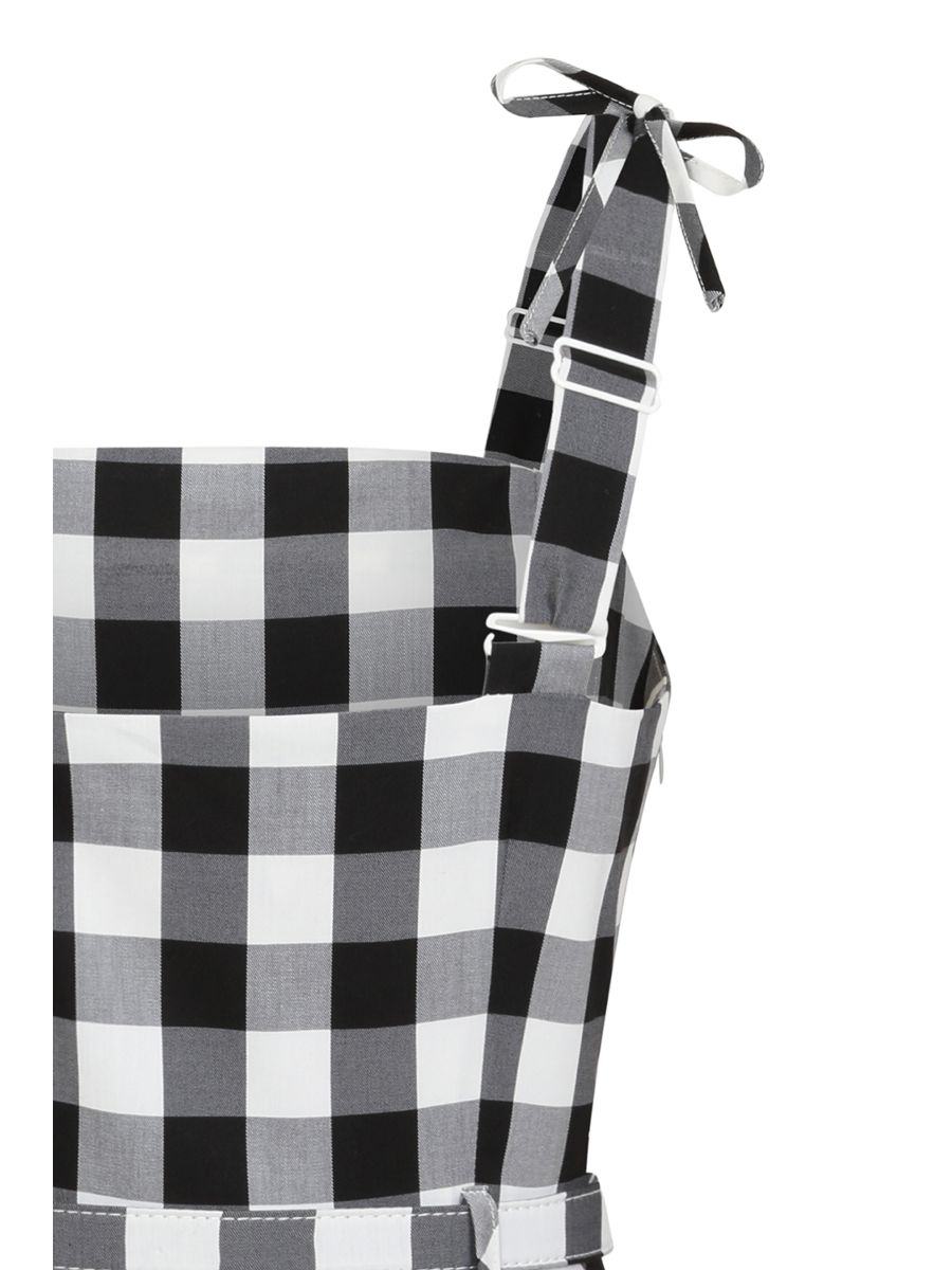 June gingham swing dress Black/White
