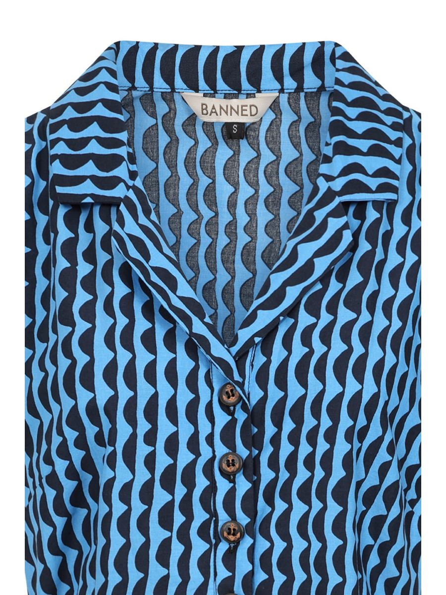BELLA NATURE WAVES DRESS Blue
