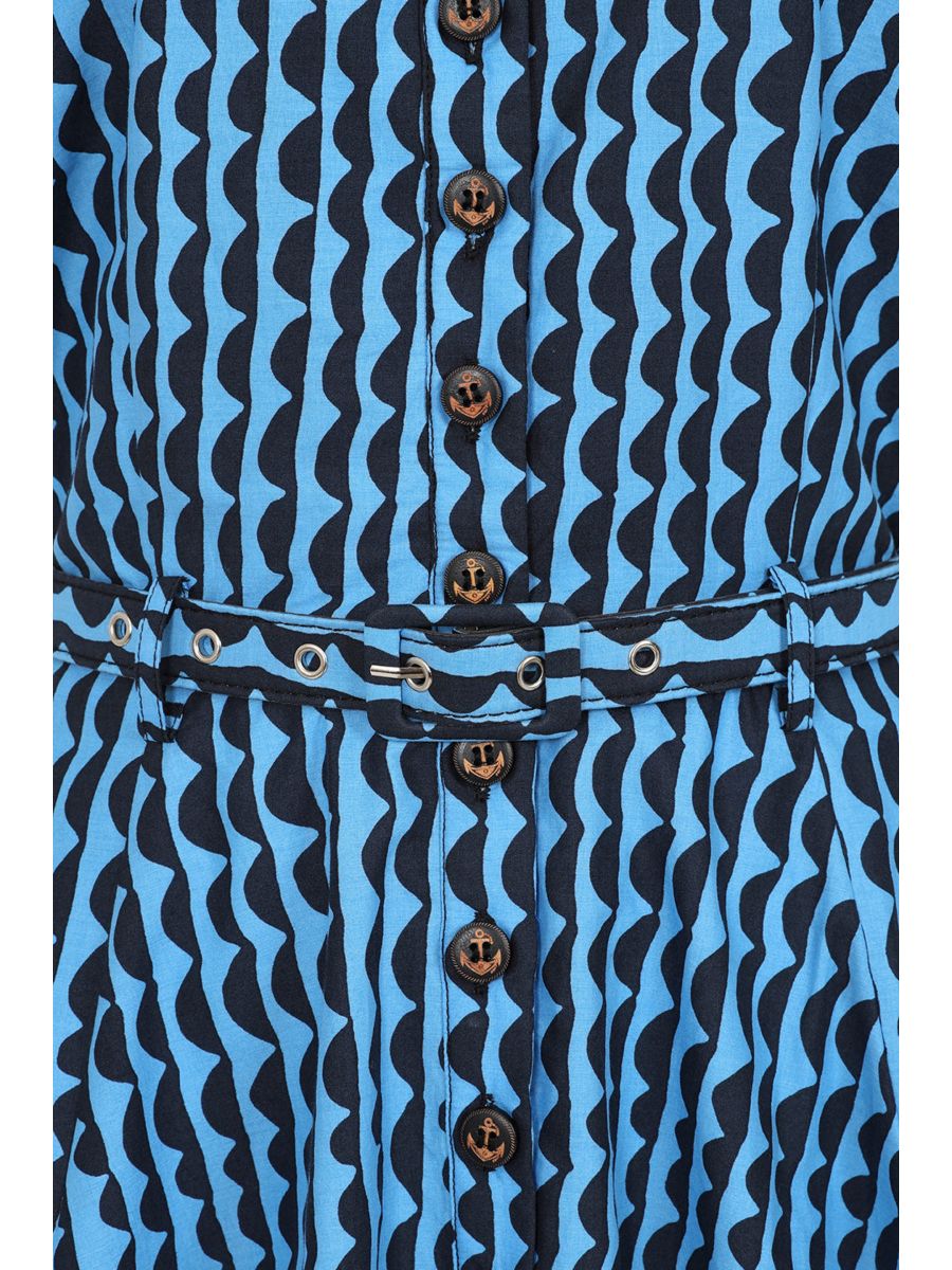 BELLA NATURE WAVES DRESS Blue