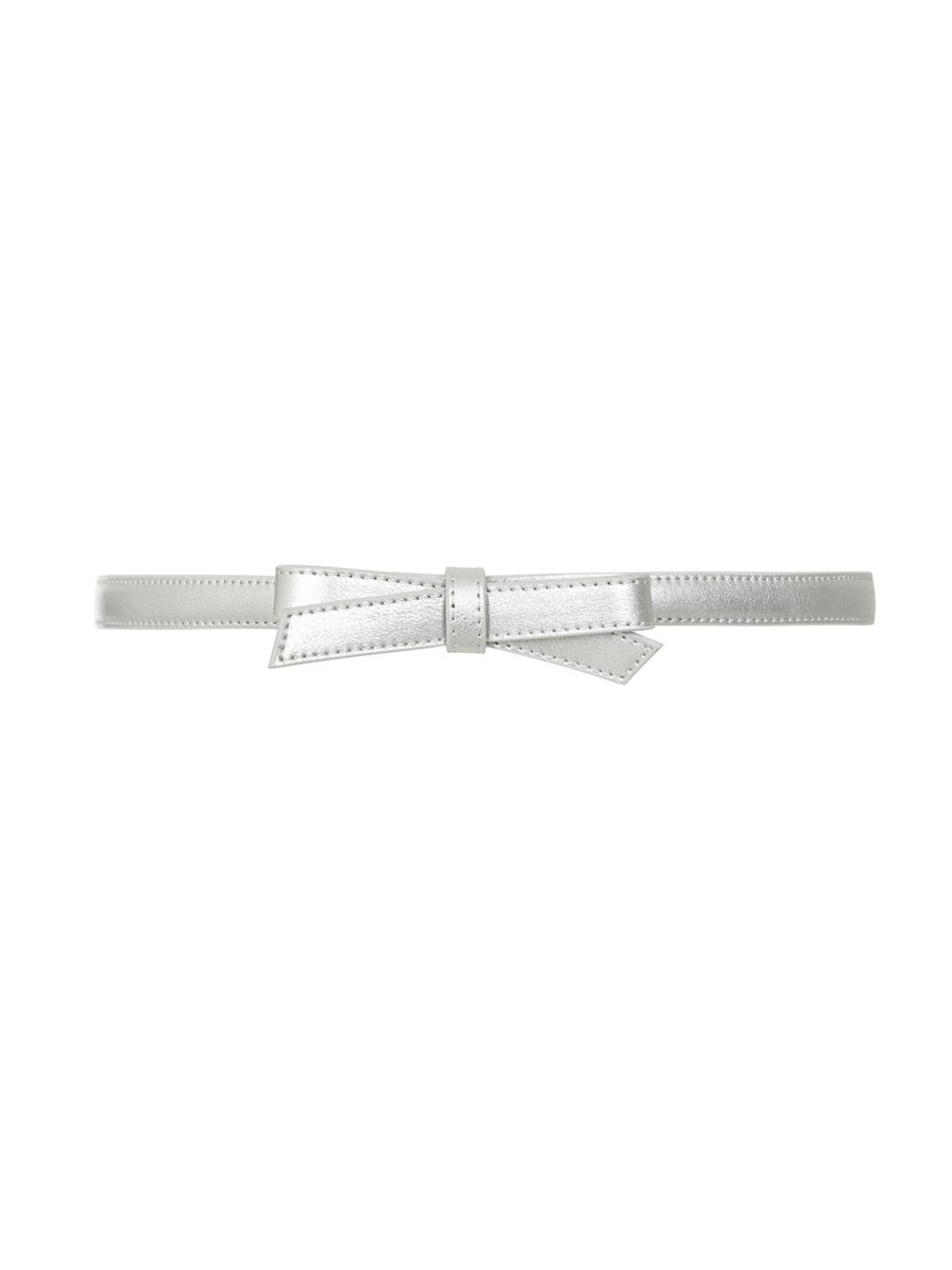 BANNED Gold Rush Belt   Retro and Rockabilly Slim Adjustable Bow Belt Silver