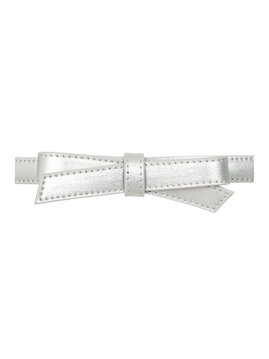 BANNED Gold Rush Belt   Retro and Rockabilly Slim Adjustable Bow Belt Silver