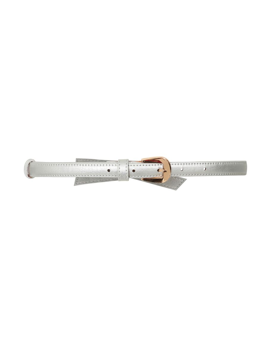 BANNED Gold Rush Belt   Retro and Rockabilly Slim Adjustable Bow Belt Silver