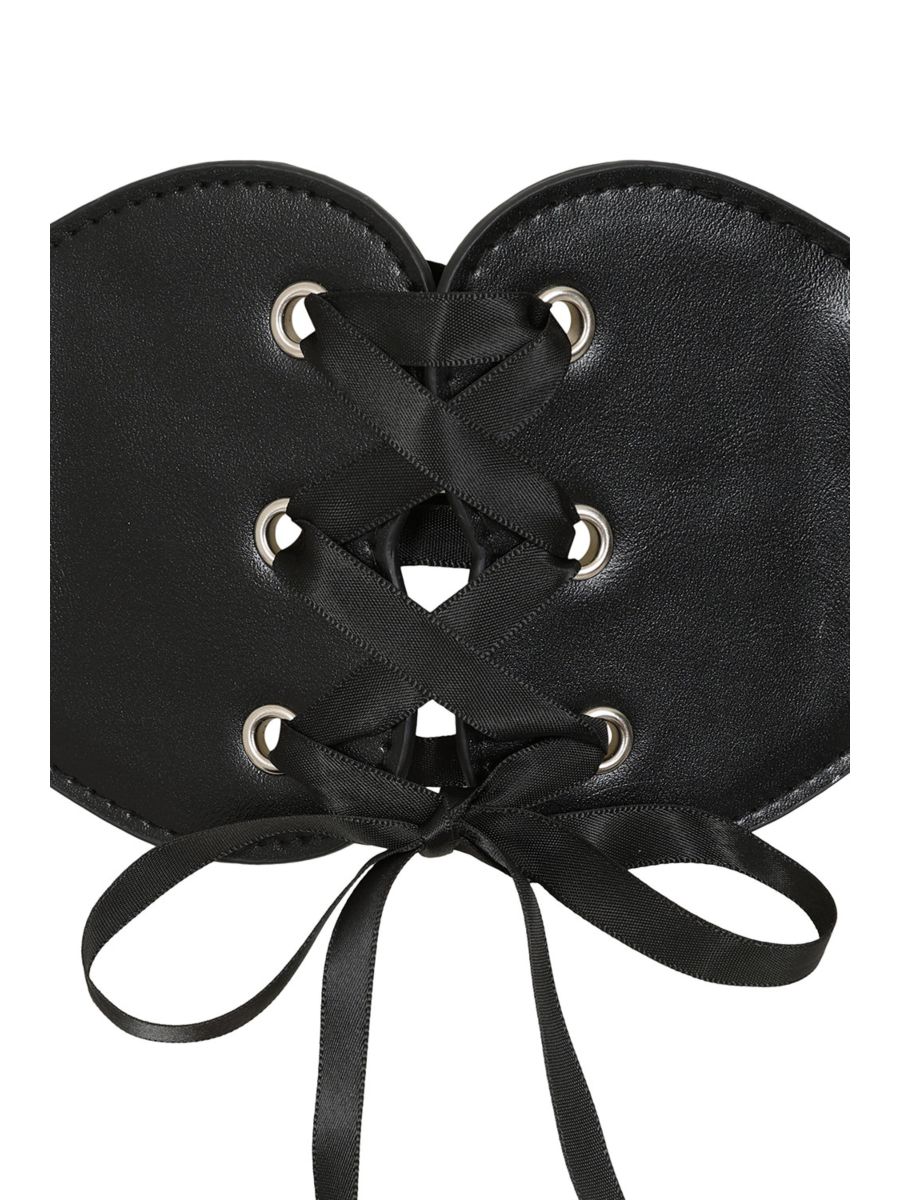 BANNED Sweetheart Elastic Belt   Retro and Rockabilly Laced Heart Elasticated Belt Black