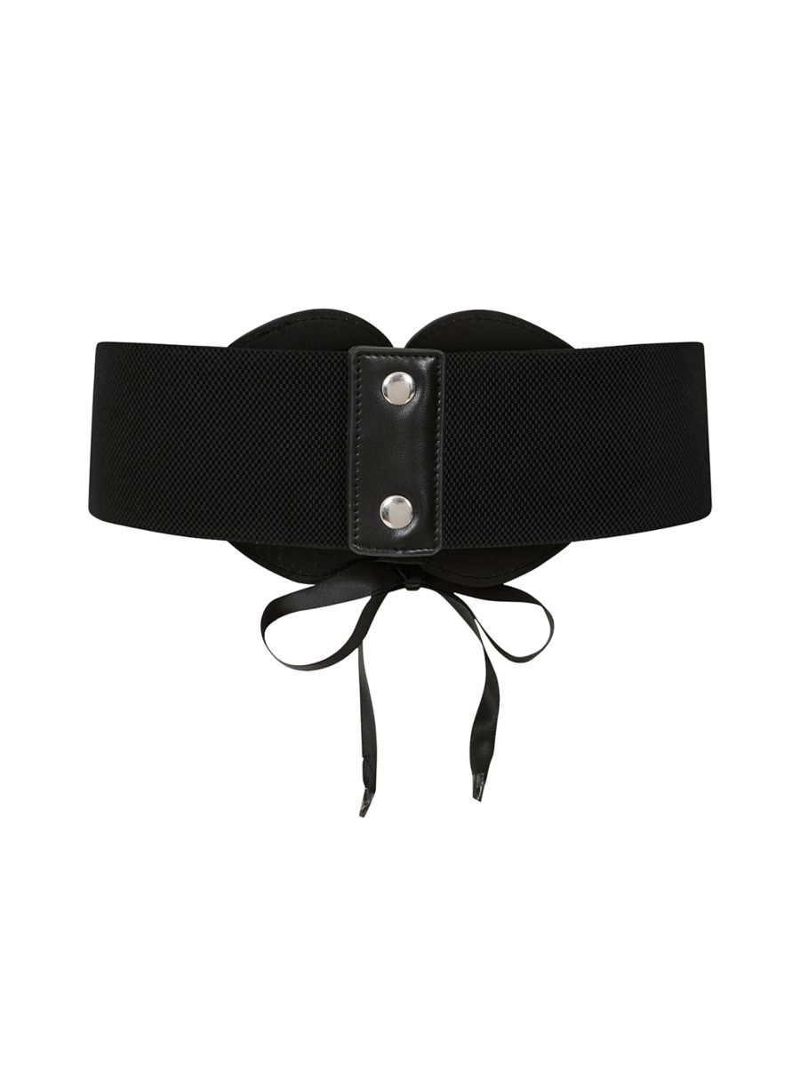 BANNED Sweetheart Elastic Belt   Retro and Rockabilly Laced Heart Elasticated Belt Black