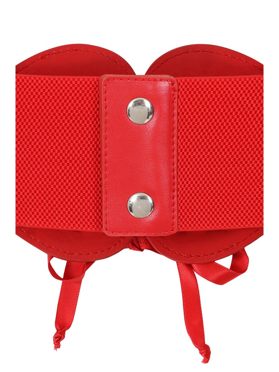 BANNED Sweetheart Elastic Belt   Retro and Rockabilly Laced Heart Elasticated Belt Red