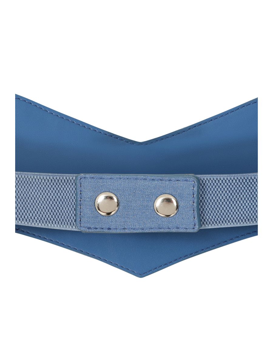 BANNED Marilou Swallow Belt   Retro Embroidered Denim Belt with Swallow Design Blue