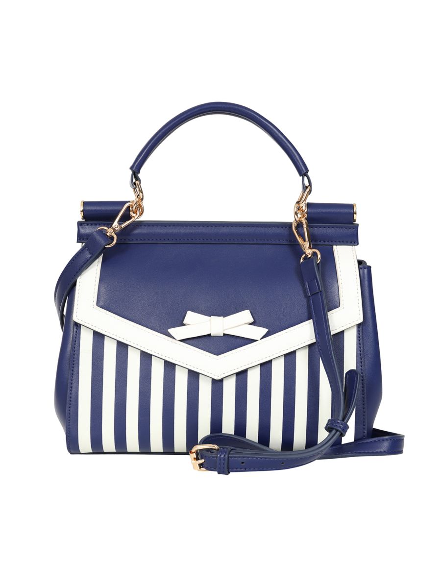 BANNED Ravello Nautical Stripe Handbag | 1940s-Inspired Maritime Style-Navy-One Size