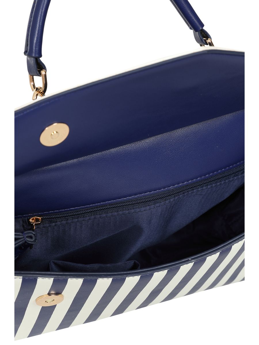 BANNED Ravello Nautical Stripe Handbag | 1940s-Inspired Maritime Style-Navy-One Size