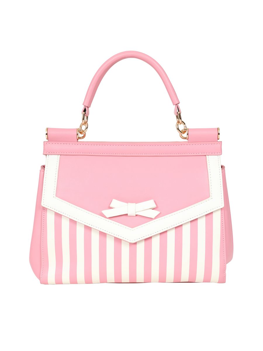 BANNED Ravello Nautical Stripe Handbag | 1940s-Inspired Maritime Style-Pink-One Size