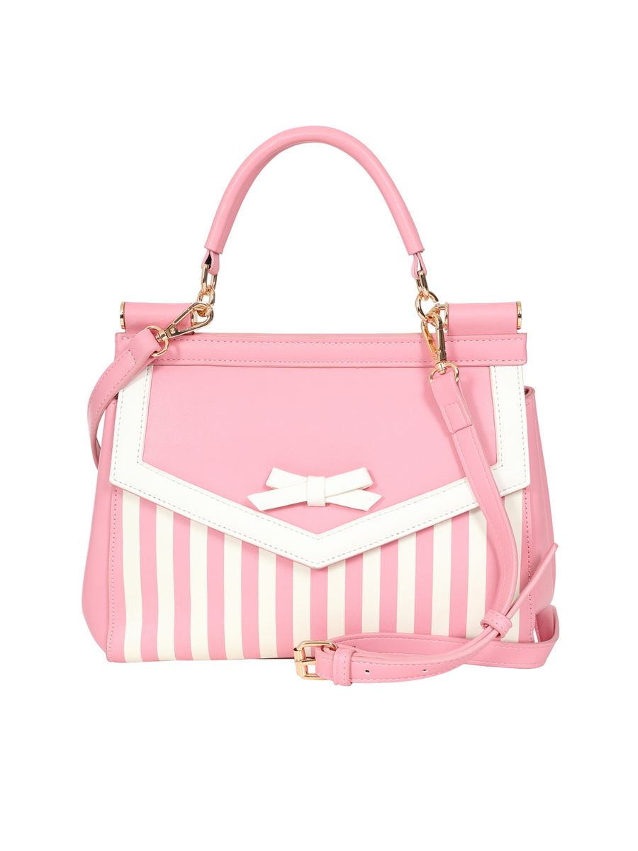 BANNED Ravello Nautical Stripe Handbag | 1940s-Inspired Maritime Style-Pink-One Size