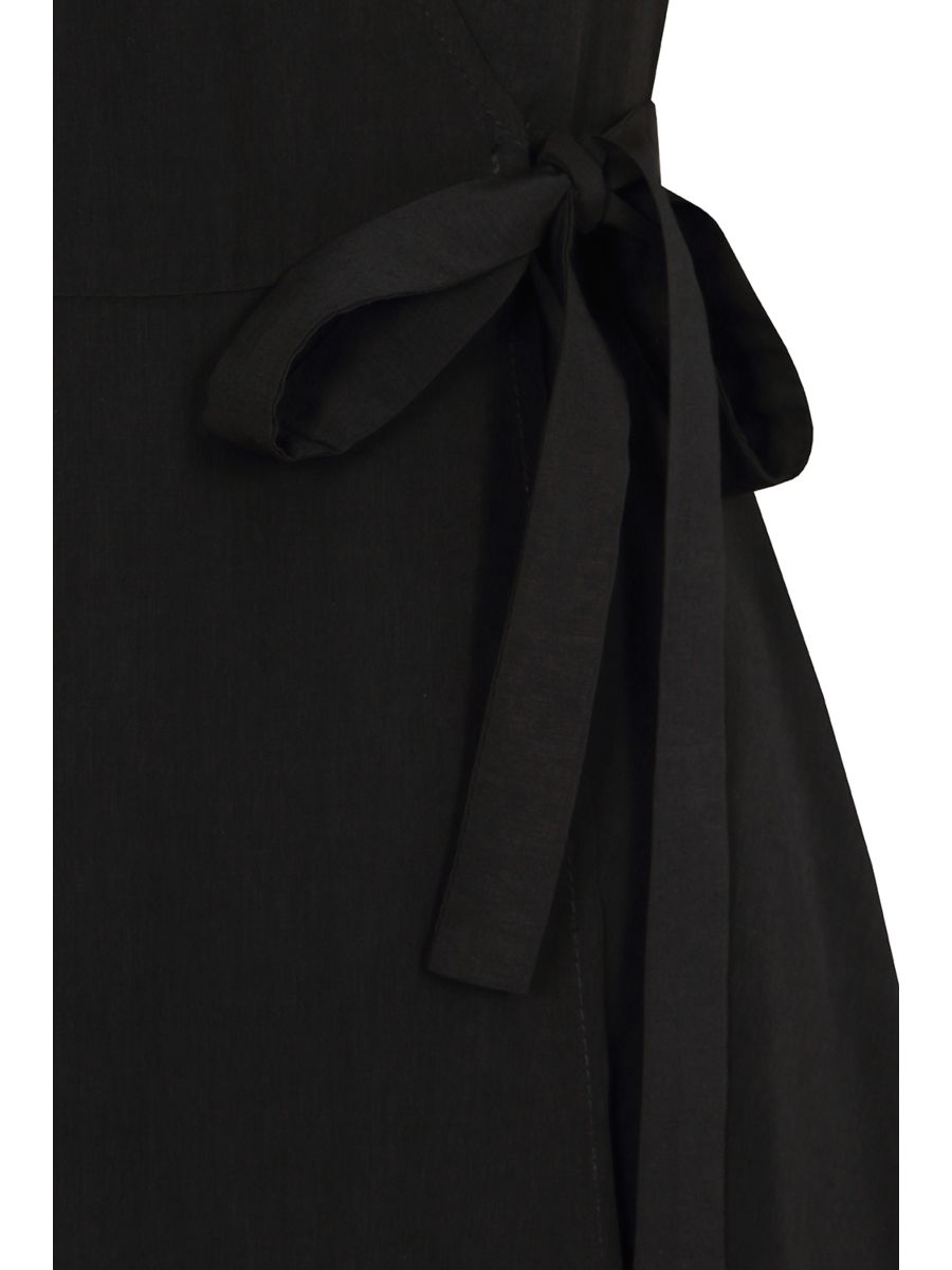 Carol wrap midi dress Black