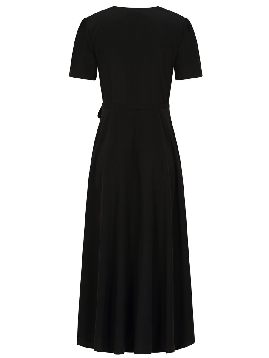 Carol wrap midi dress Black