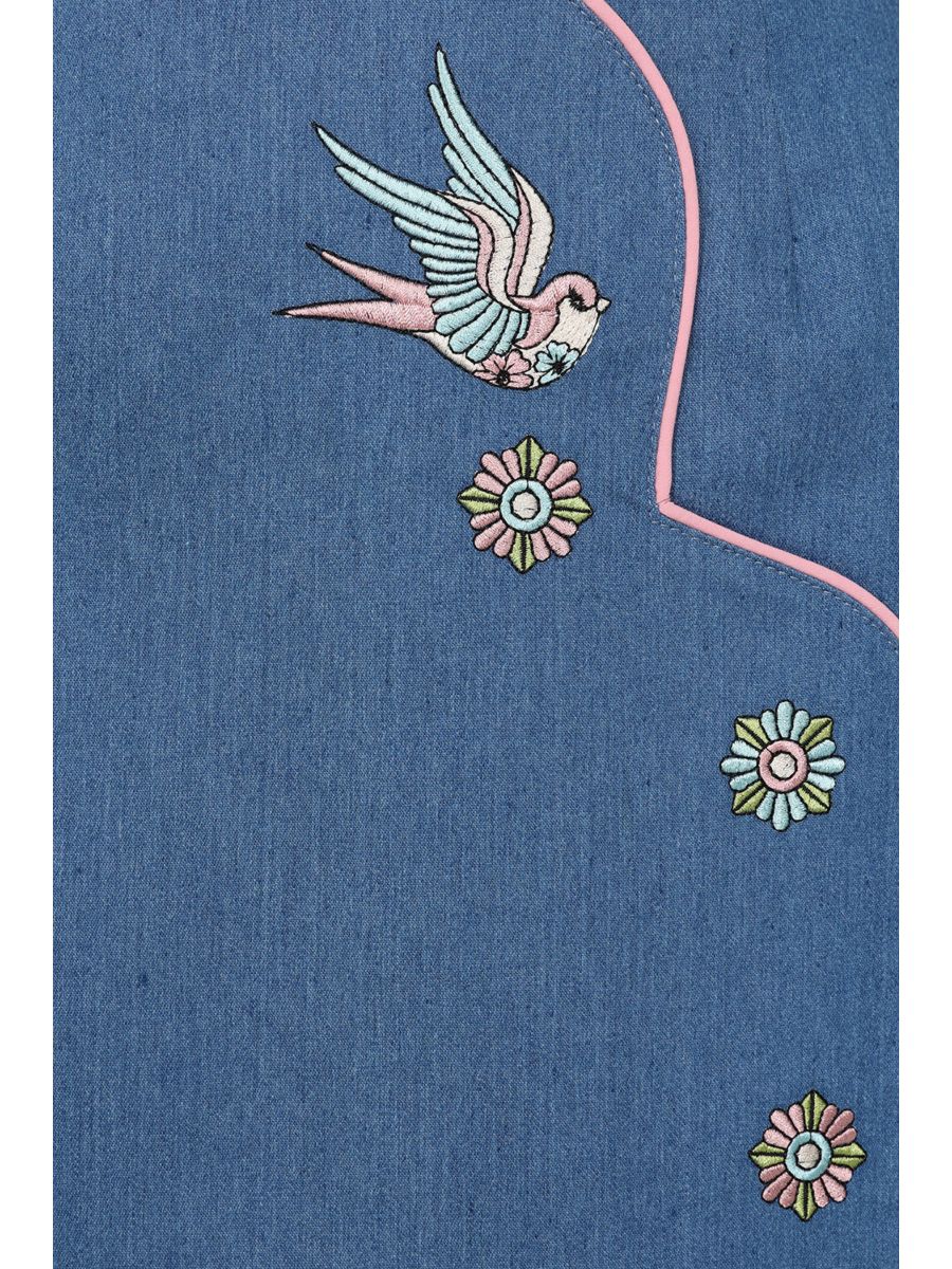 MILLIE SWALLOW PENCIL SKIRT Denim