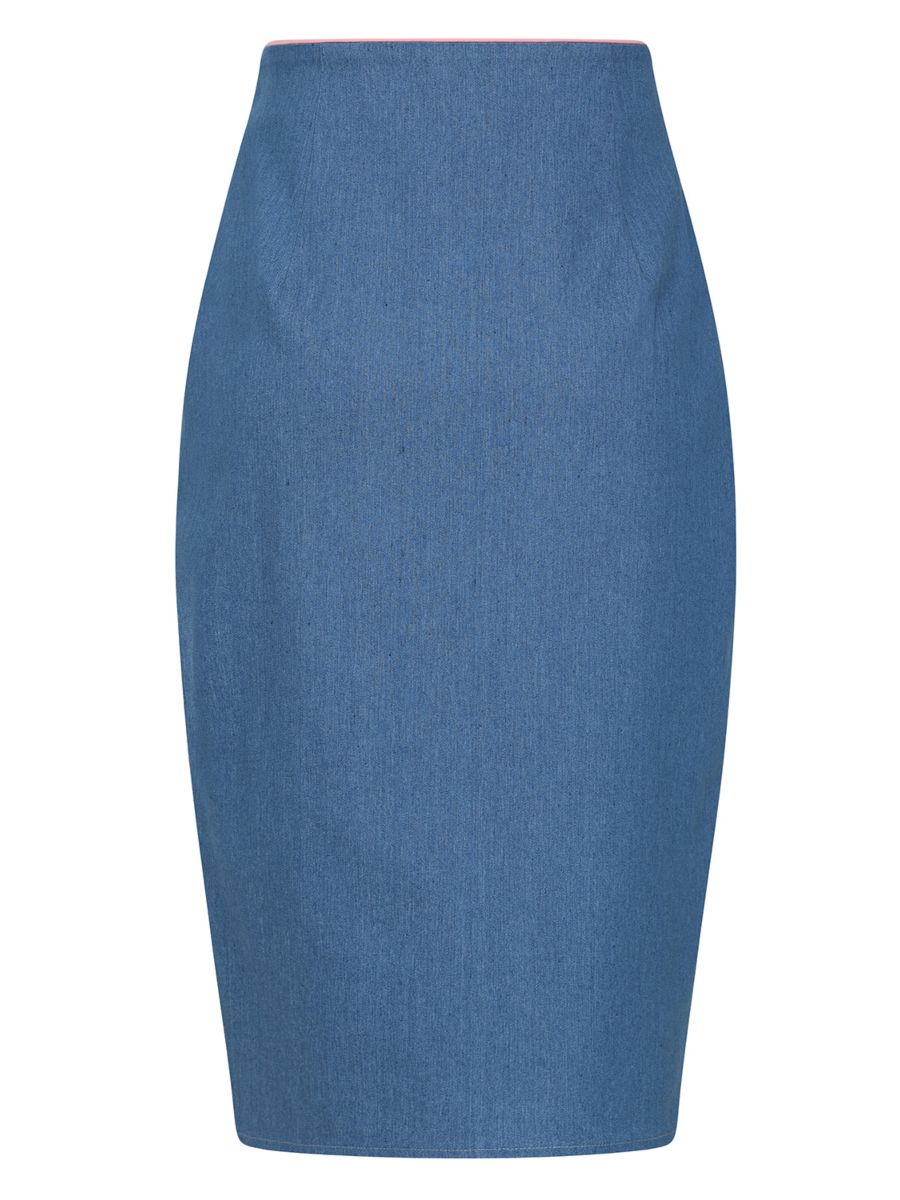 MILLIE SWALLOW PENCIL SKIRT Denim