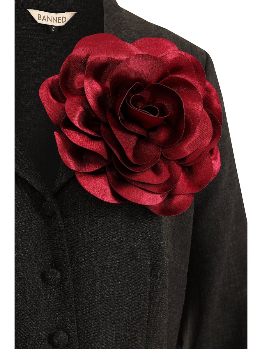 Burgundy ROMANTIC BLOOM BROOCH