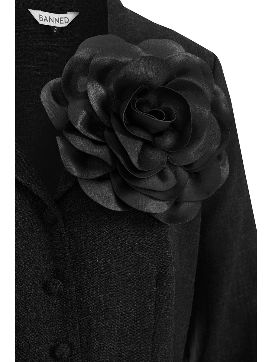 Black ROMANTIC BLOOM BROOCH