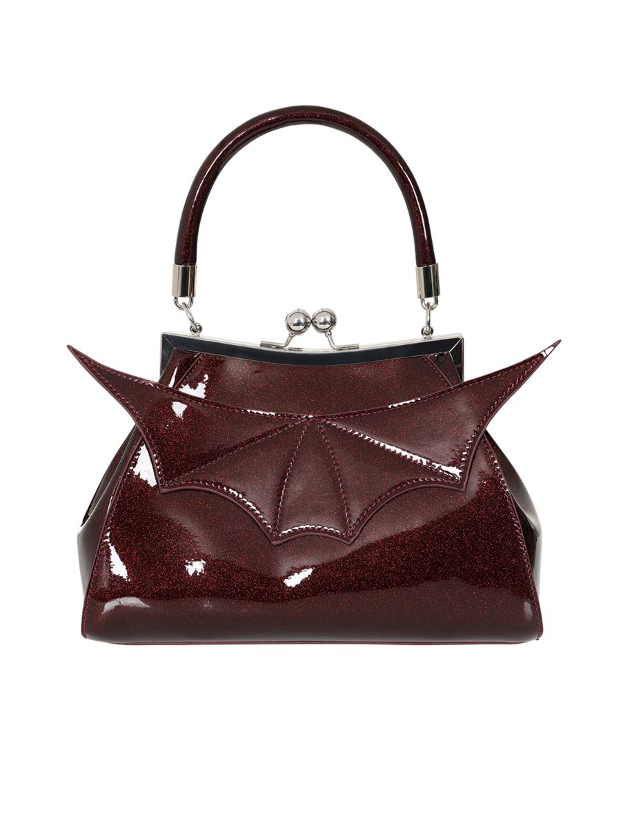 Burgundy ELVIRA SHIMMER HANDBAG