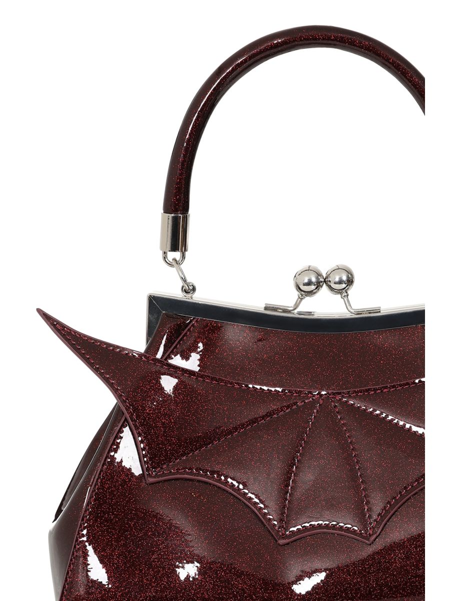 Burgundy ELVIRA SHIMMER HANDBAG