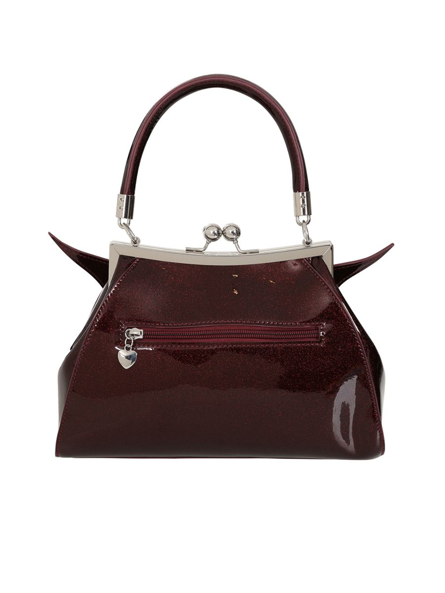 Burgundy ELVIRA SHIMMER HANDBAG