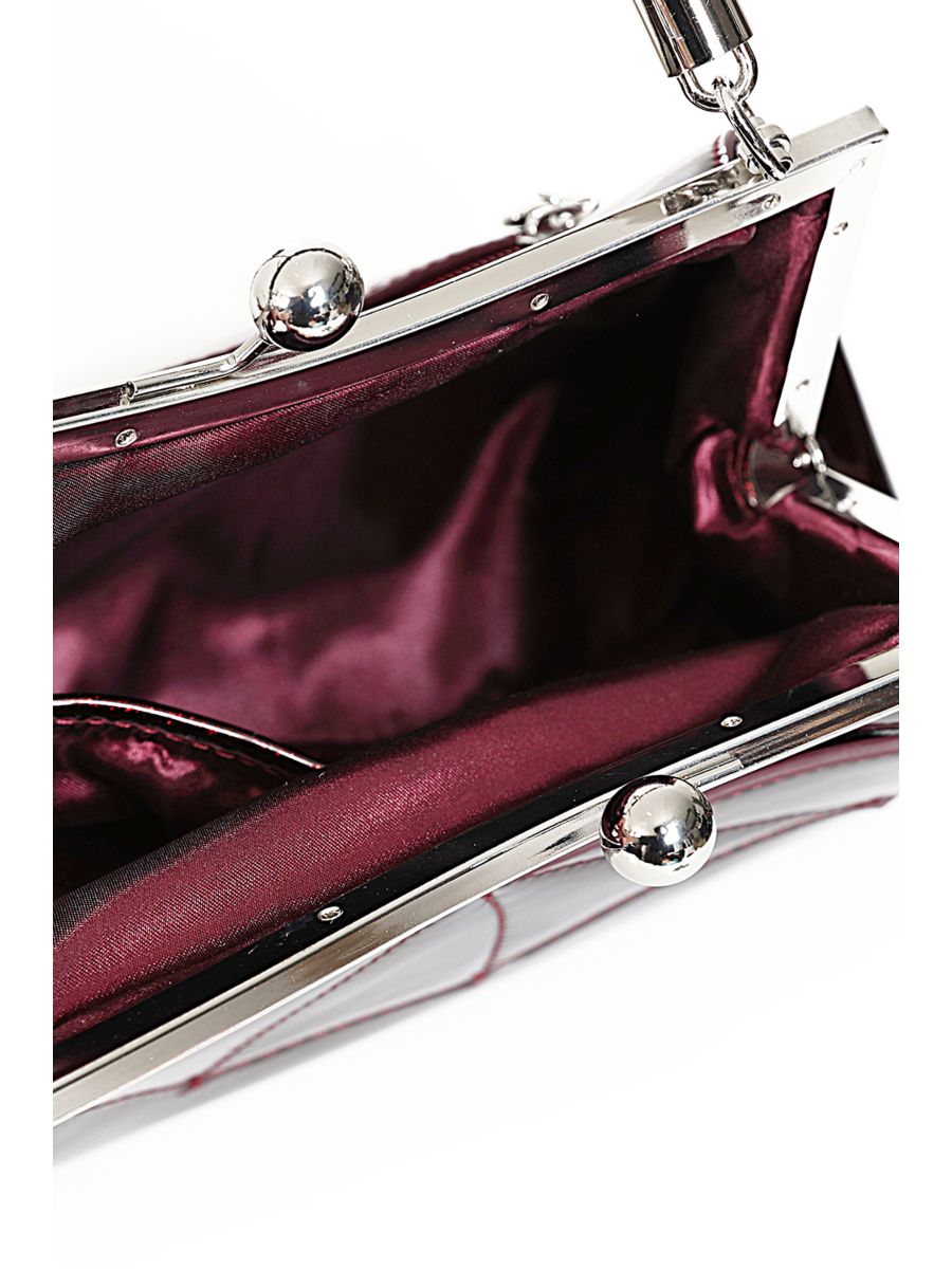 Burgundy ELVIRA SHIMMER HANDBAG