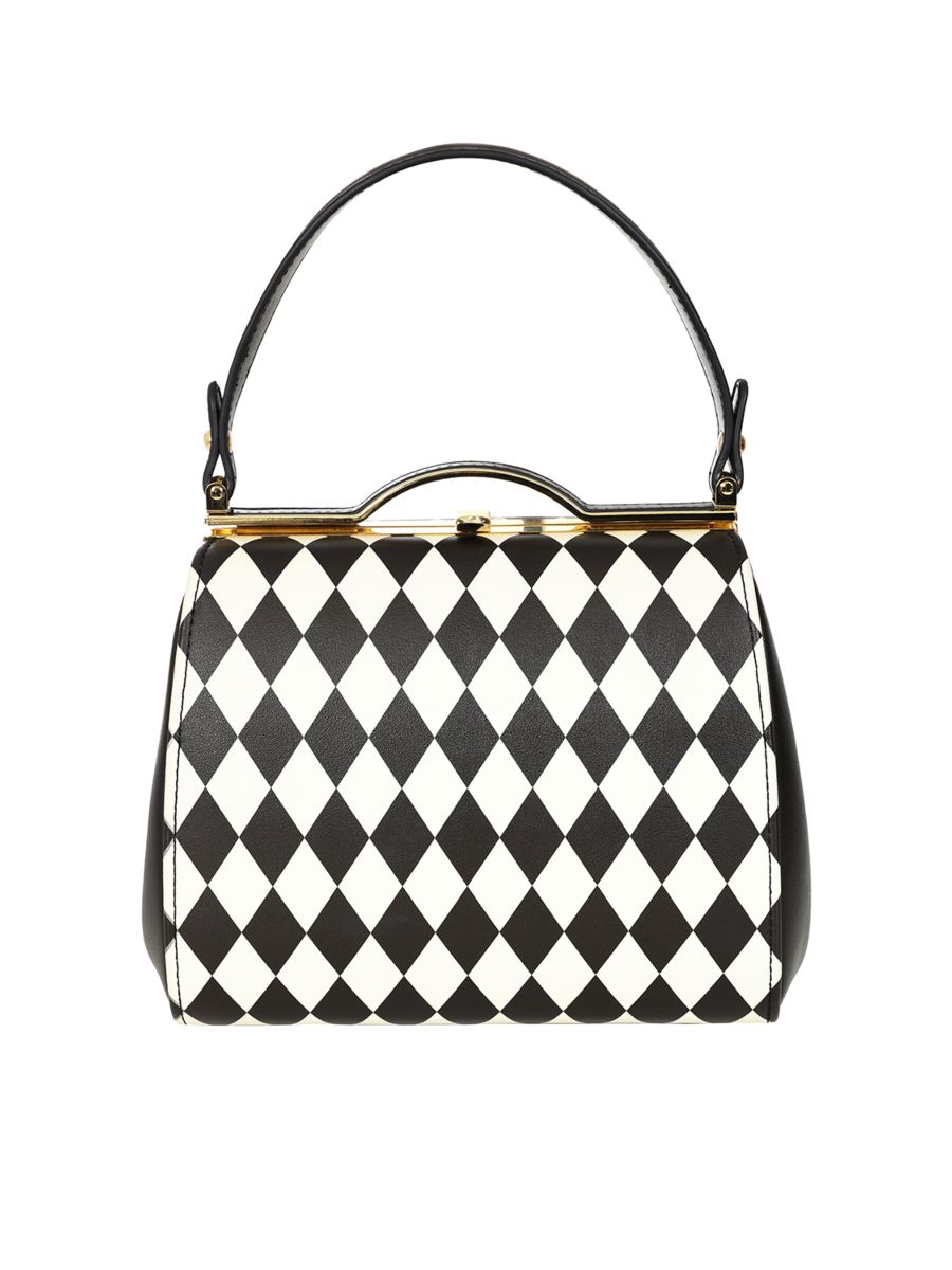 Black/White RHONA HARLEQUIN HANDBAG
