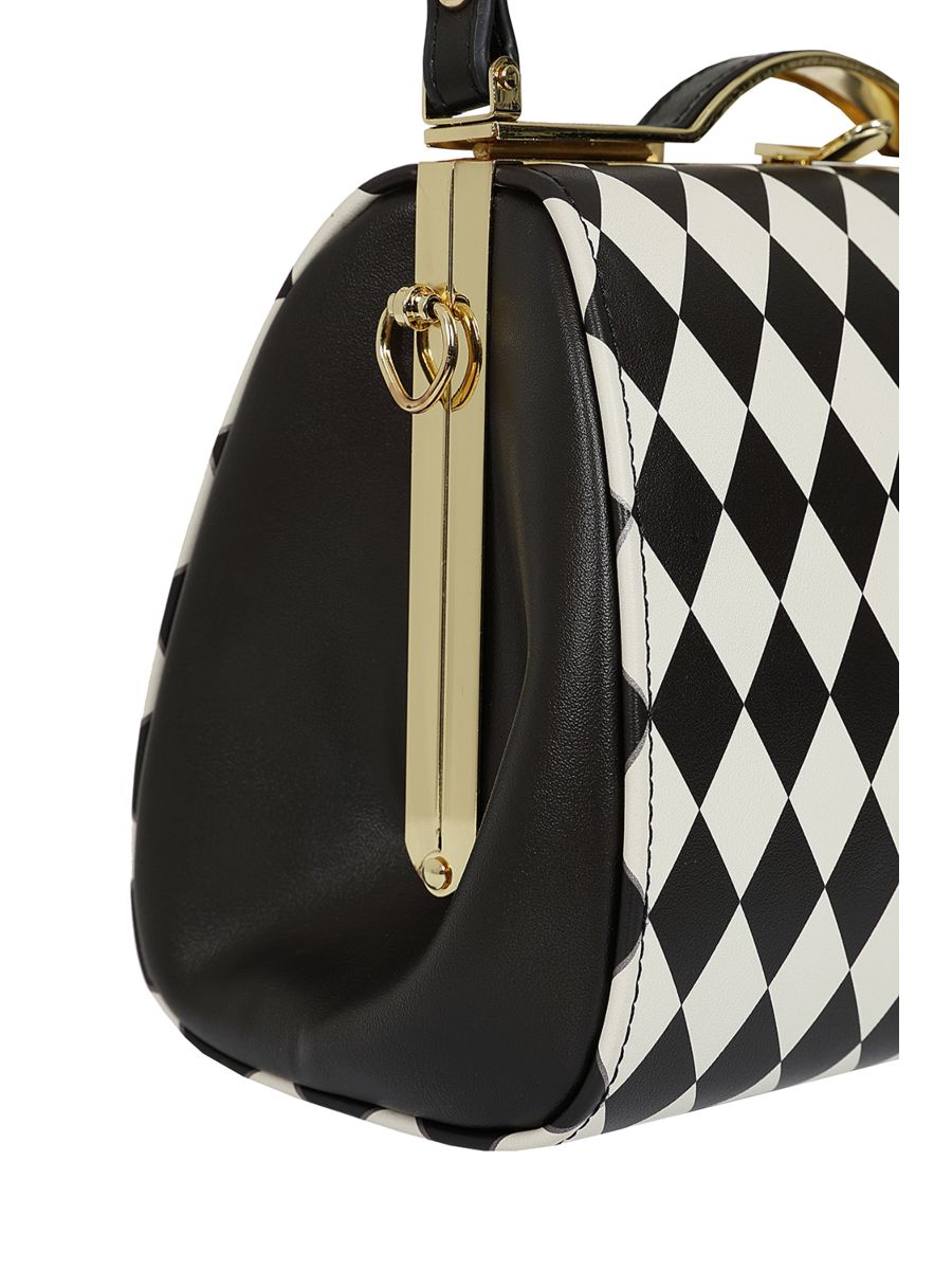 Black/White RHONA HARLEQUIN HANDBAG