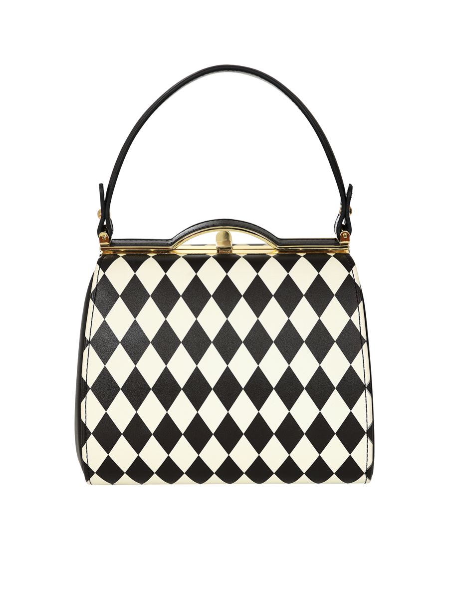 Black/White RHONA HARLEQUIN HANDBAG