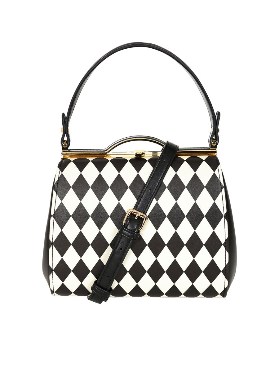 Black/White RHONA HARLEQUIN HANDBAG